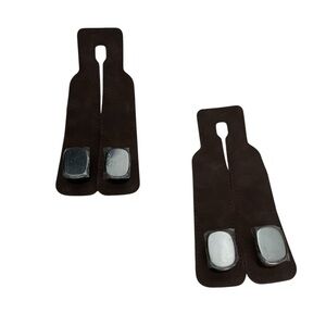 Brown Suede Shoe Clips with Silver Accents